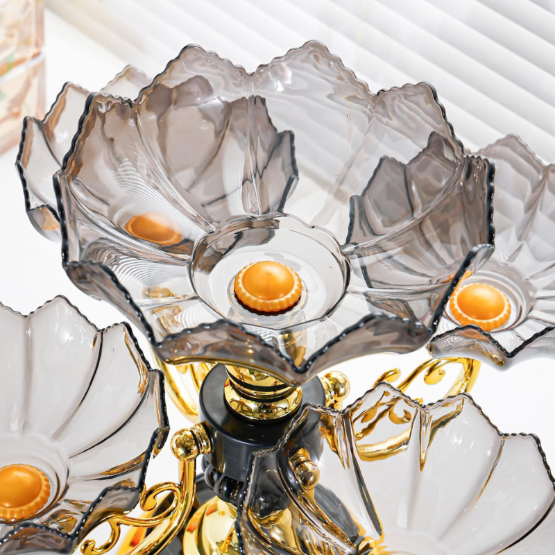 Centro Decorativo Multinível de Crystal - Rotatório 360°