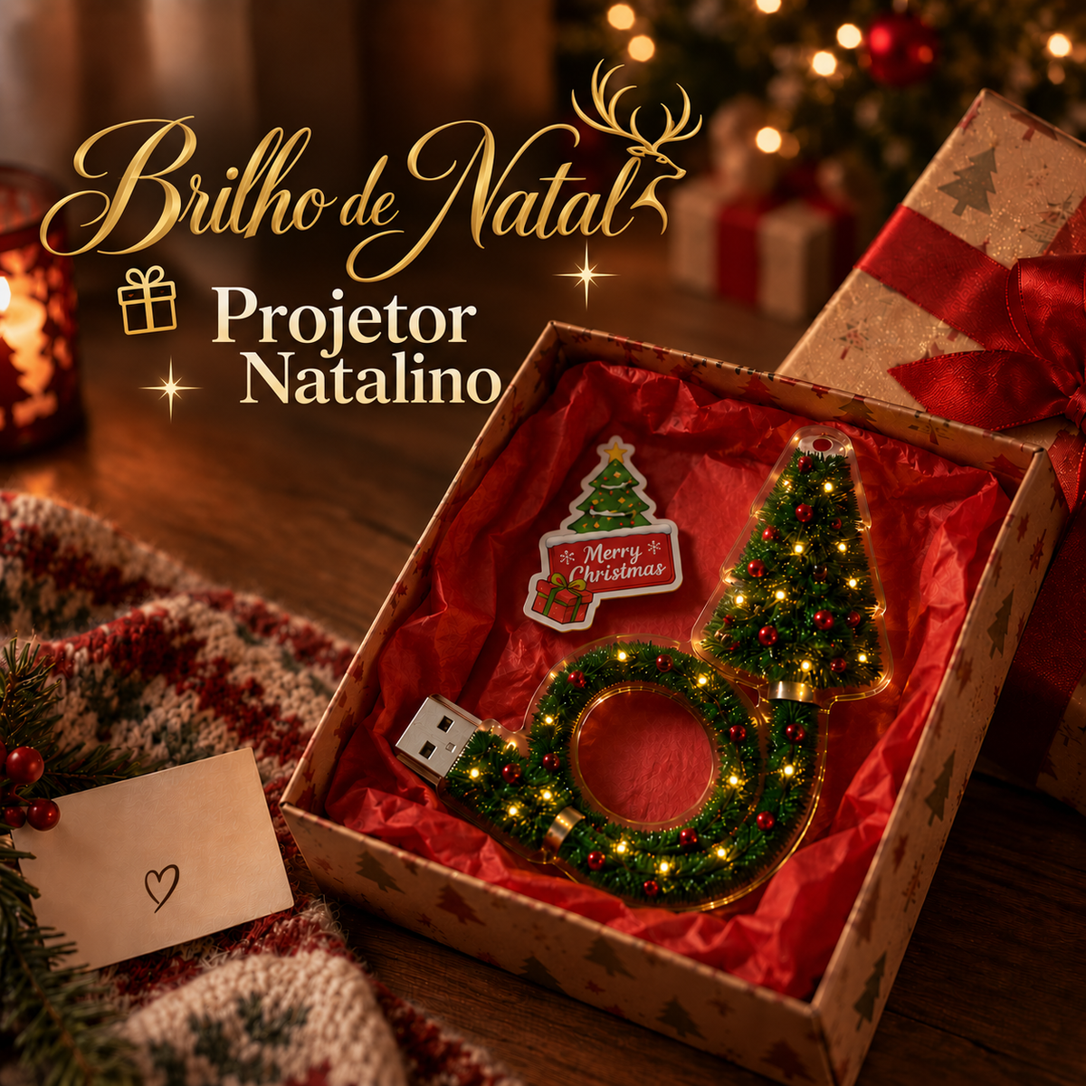 Brilho de Natal — Projetor Natalino que Encaixa na Tomada