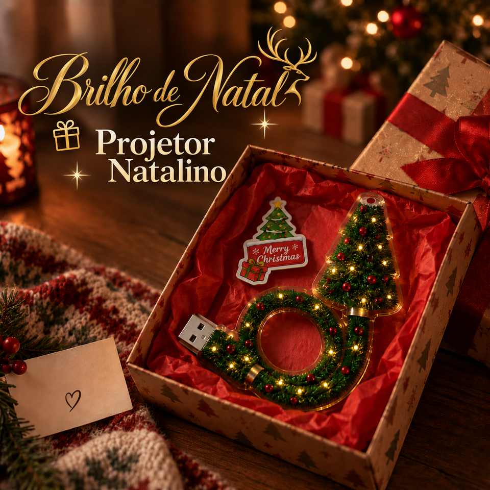 Brilho de Natal — Projetor Natalino que Encaixa na Tomada