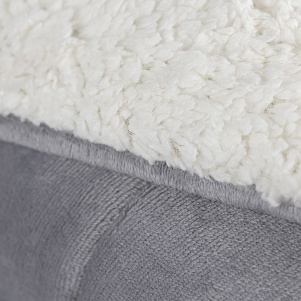 Coberdrom Cobertor Manta Sherpa Pele de Carneiro 490g/m² Dupla Face Aspen Cinza