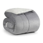 Coberdrom Cobertor Manta Sherpa Pele de Carneiro 490g/m² Dupla Face Aspen Cinza