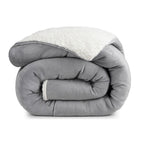 Coberdrom Cobertor Manta Sherpa Pele de Carneiro 490g/m² Dupla Face Aspen Cinza