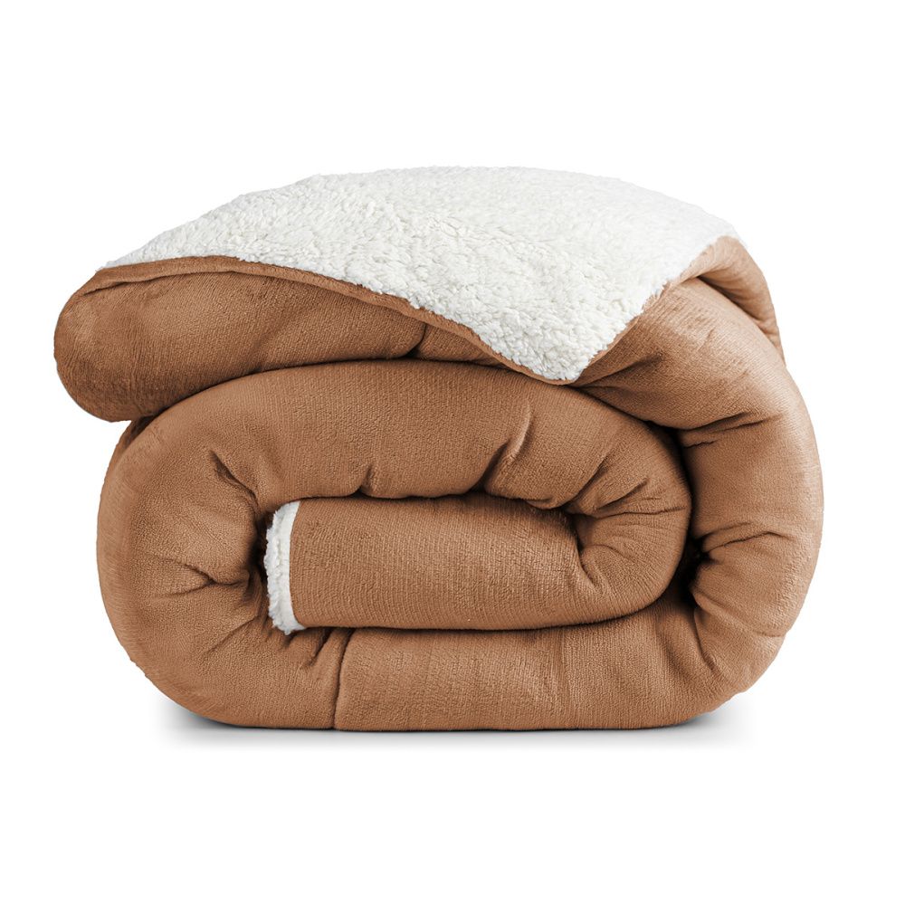 Coberdrom Cobertor Manta Sherpa Pele de Carneiro 490g/m² Dupla Face Aspen Cobre