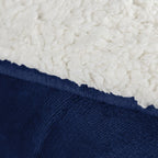 Coberdrom Cobertor Manta Sherpa Pele de Carneiro 490g/m² Dupla Face Aspen Marinho