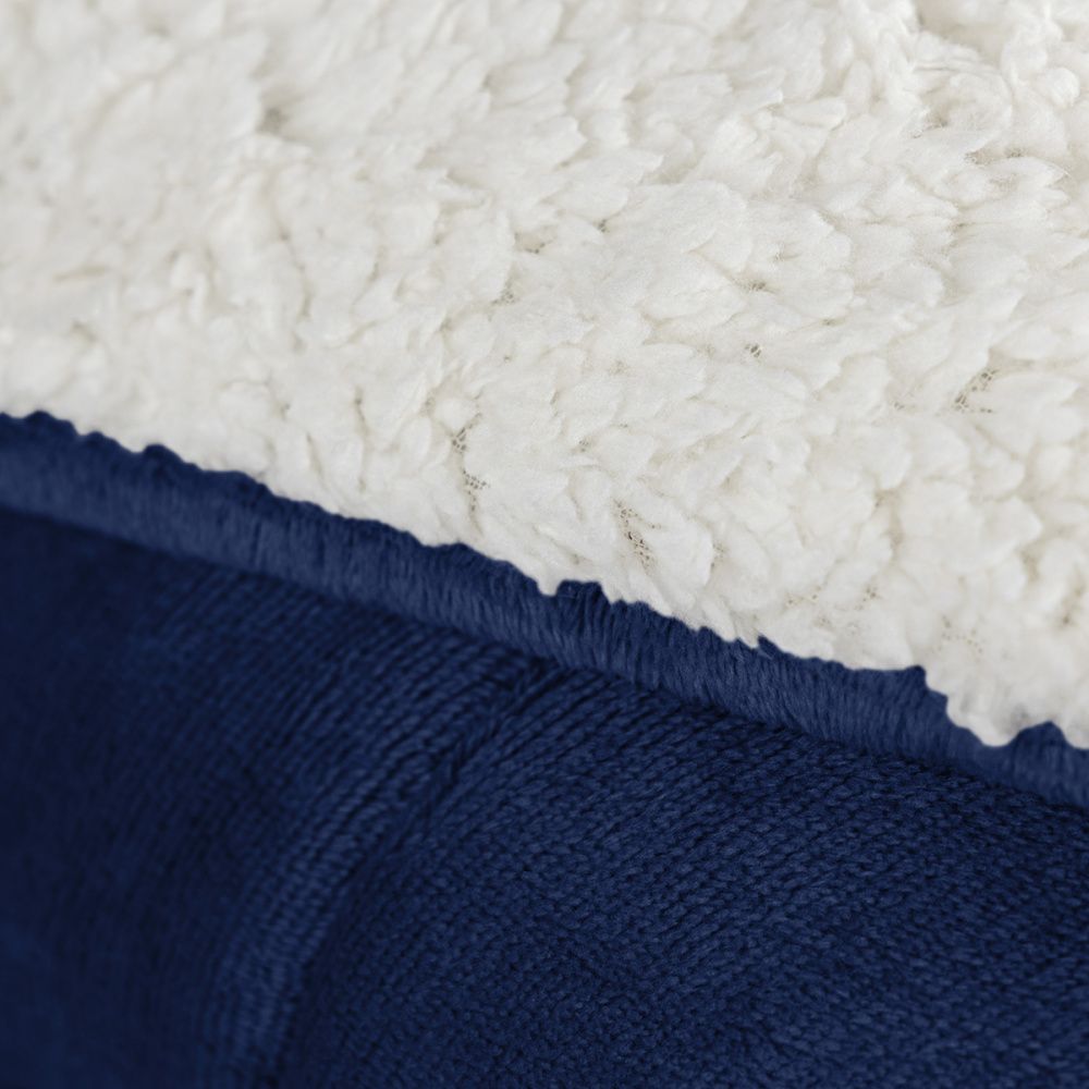Coberdrom Cobertor Manta Sherpa Pele de Carneiro 490g/m² Dupla Face Aspen Marinho