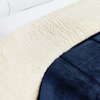 Coberdrom Cobertor Manta Sherpa Pele de Carneiro 490g/m² Dupla Face Aspen Marinho