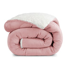 Coberdrom Cobertor Manta Sherpa Pele de Carneiro 490g/m² Dupla Face Aspen Rosa