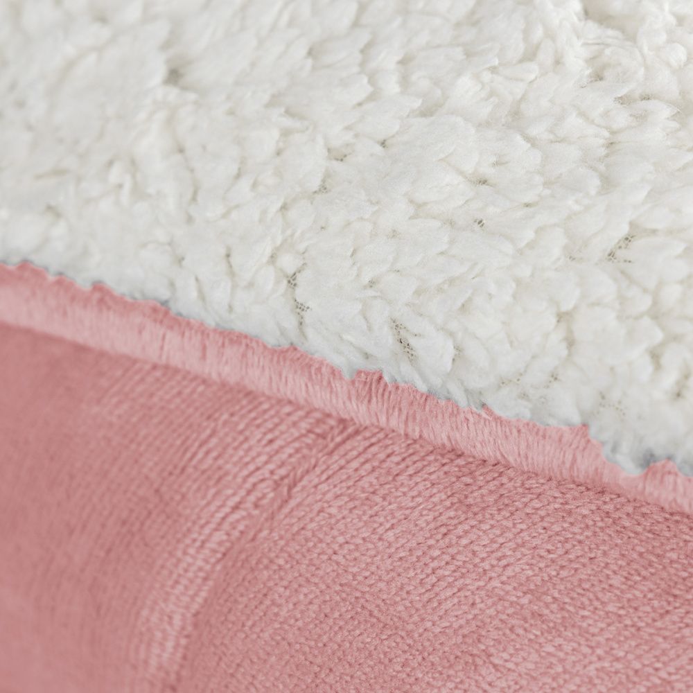 Coberdrom Cobertor Manta Sherpa Pele de Carneiro 490g/m² Dupla Face Aspen Rosa