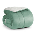 Coberdrom Cobertor Manta Sherpa Pele de Carneiro 490g/m² Dupla Face Aspen Verde