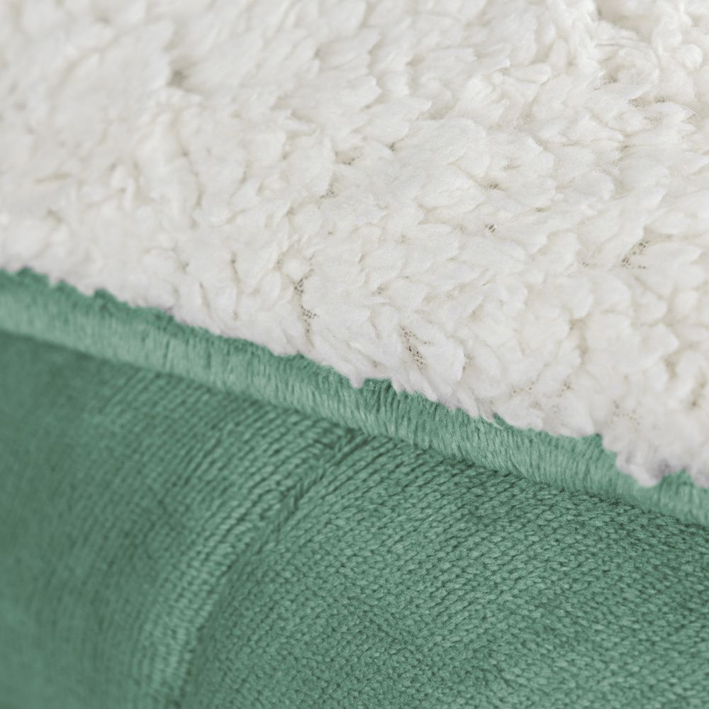 Coberdrom Cobertor Manta Sherpa Pele de Carneiro 490g/m² Dupla Face Aspen Verde