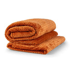Cobertor Manta Flannel Super Macio Casal Queen King 2,20m x 2,40m 280g/m² Chevron Terracota