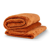 Cobertor Manta Flannel Super Macio Casal Queen King 2,20m x 2,40m 280g/m² Chevron Terracota