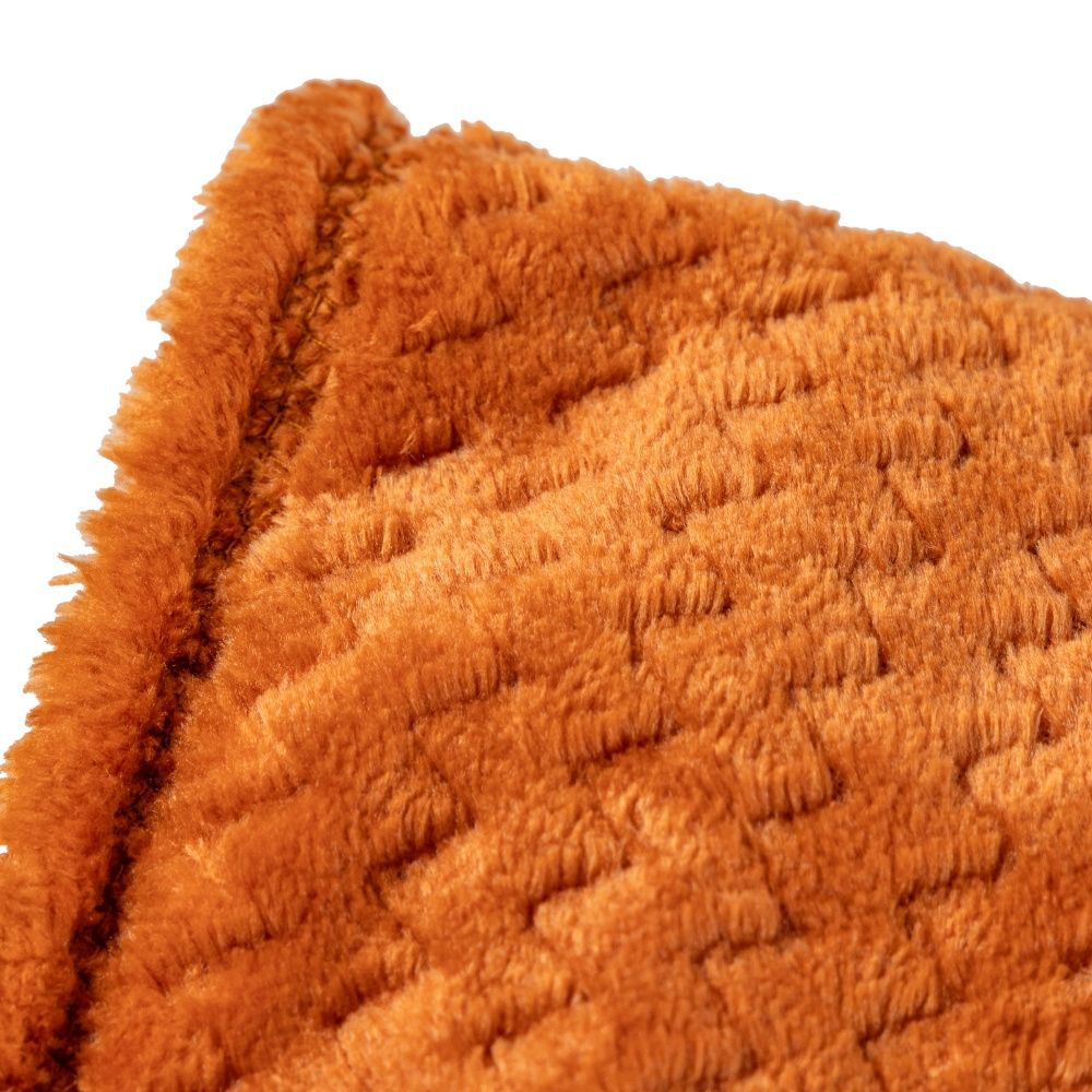 Cobertor Manta Flannel Super Macio Casal Queen King 2,20m x 2,40m 280g/m² Chevron Terracota