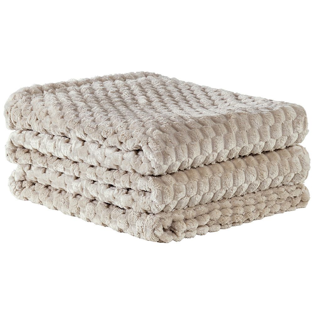 Cobertor Manta Flannel Casal Queen 2,40x2,20m 320g/m² Marshmallow Baunilha