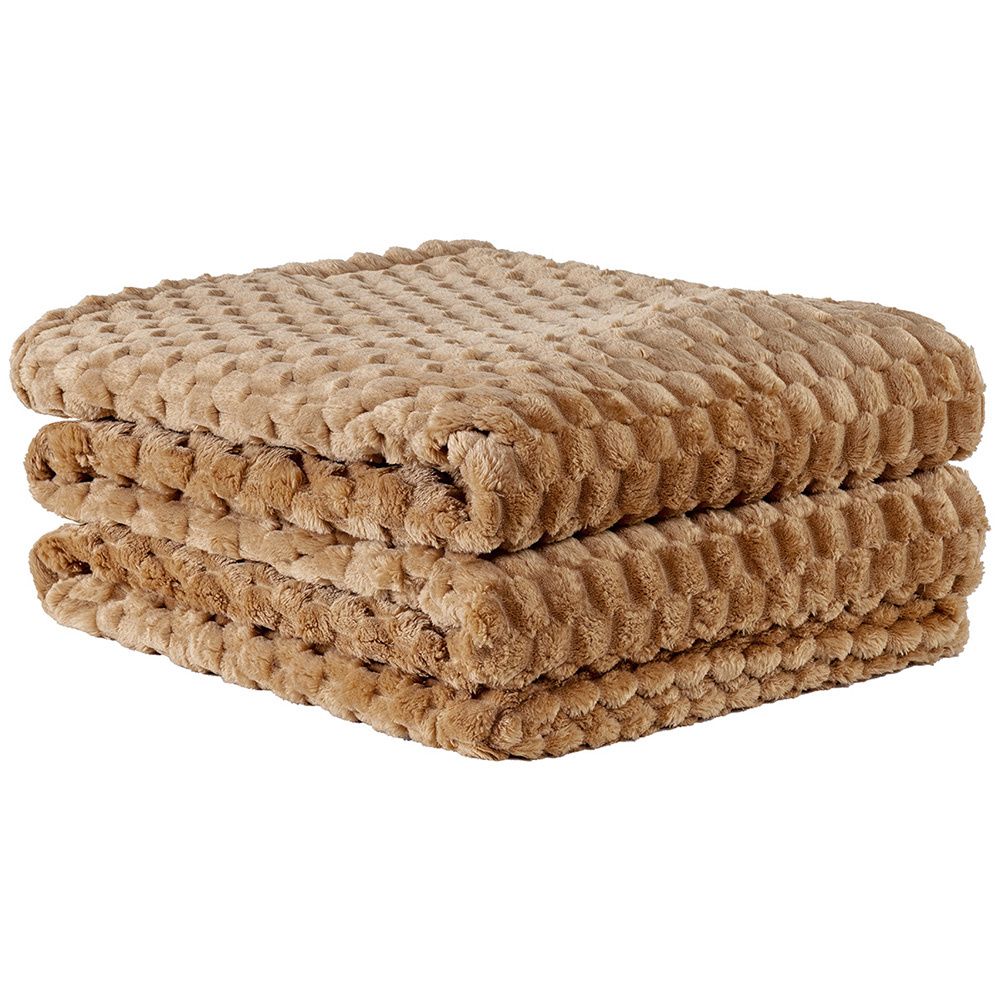 Cobertor Manta Flannel Casal Queen 2,40x2,20m 320g/m² Marshmallow Caramelo