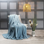 Cobertor Manta Flannel Casal Queen Fluffy 320g/m² Degradê Aqua