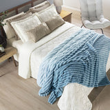 Cobertor Manta Flannel Casal Queen Fluffy 320g/m² Degradê Aqua