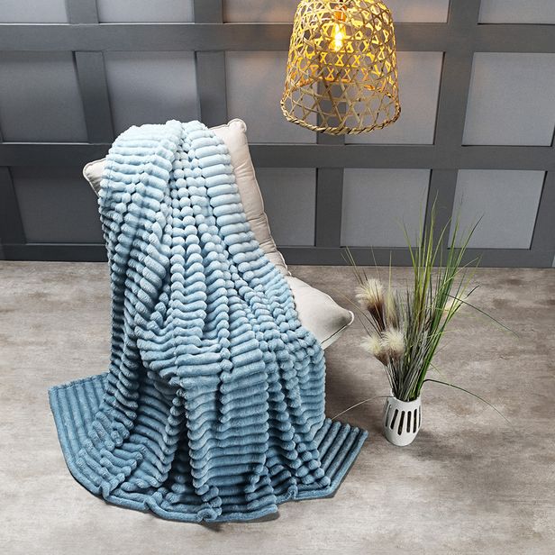 Cobertor Manta Flannel Casal Queen Fluffy 320g/m² Degradê Aqua