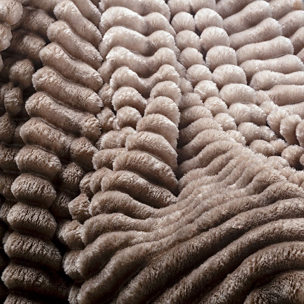 Cobertor Manta Flannel Casal Queen Fluffy 320g/m² Degradê Cappuccino