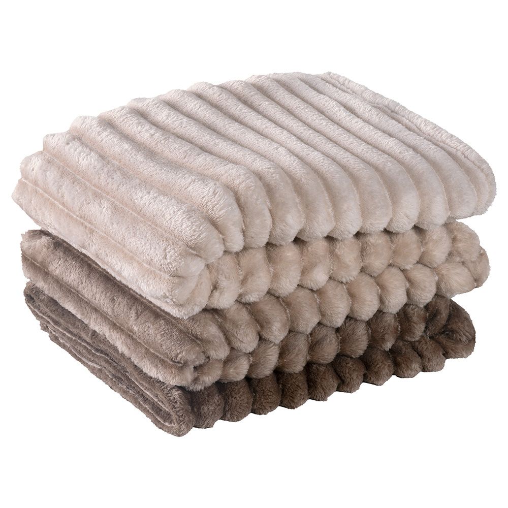 Cobertor Manta Flannel Casal Queen Fluffy 320g/m² Degradê Cappuccino