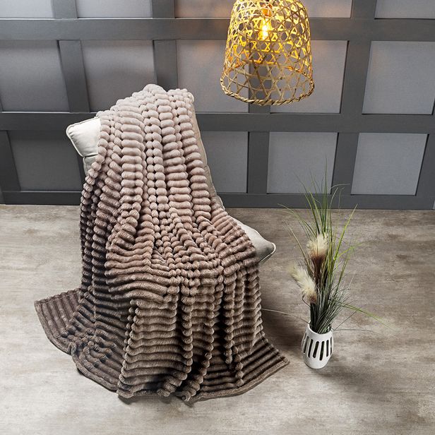 Cobertor Manta Flannel Casal Queen Fluffy 320g/m² Degradê Cappuccino