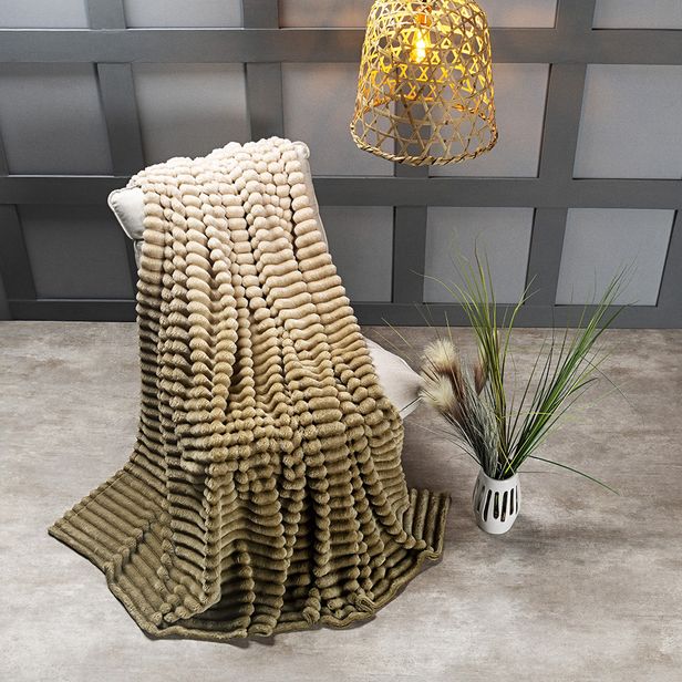 Cobertor Manta Flannel Casal Queen Fluffy 320g/m² Degradê Gold