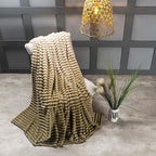 Cobertor Manta Flannel Casal Queen Fluffy 320g/m² Degradê Gold