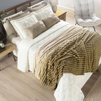 Cobertor Manta Flannel Casal Queen Fluffy 320g/m² Degradê Gold