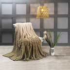 Cobertor Manta Flannel Casal Queen Fluffy 320g/m² Degradê Gold
