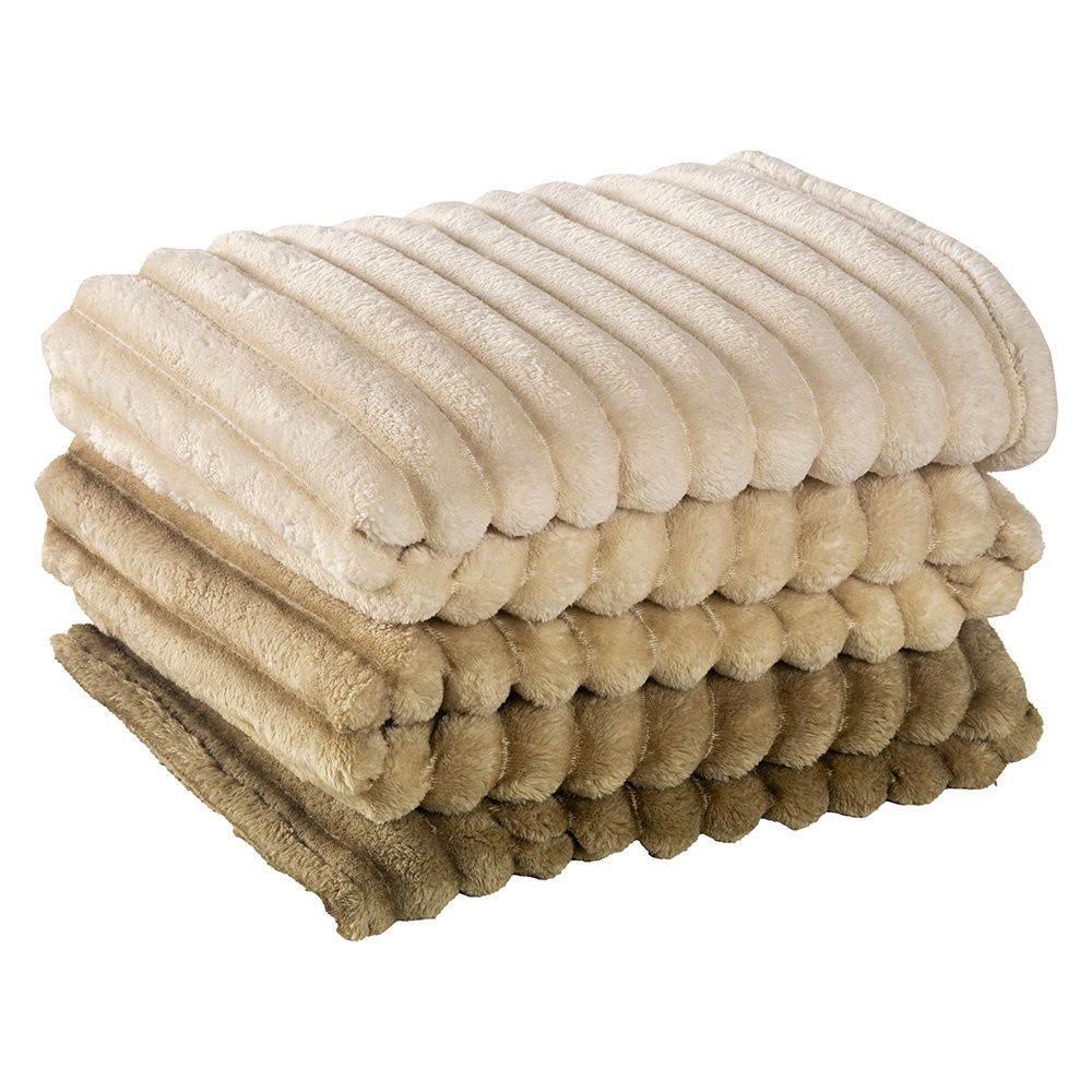 Cobertor Manta Flannel Casal Queen Fluffy 320g/m² Degradê Gold