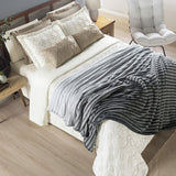 Cobertor Manta Flannel Casal Queen Fluffy 320g/m² Degradê Grafito