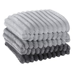 Cobertor Manta Flannel Casal Queen Fluffy 320g/m² Degradê Grafito