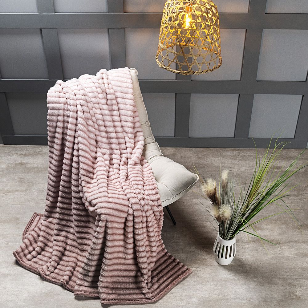 Cobertor Manta Flannel Casal Queen Fluffy 320g/m² Degradê Pancake