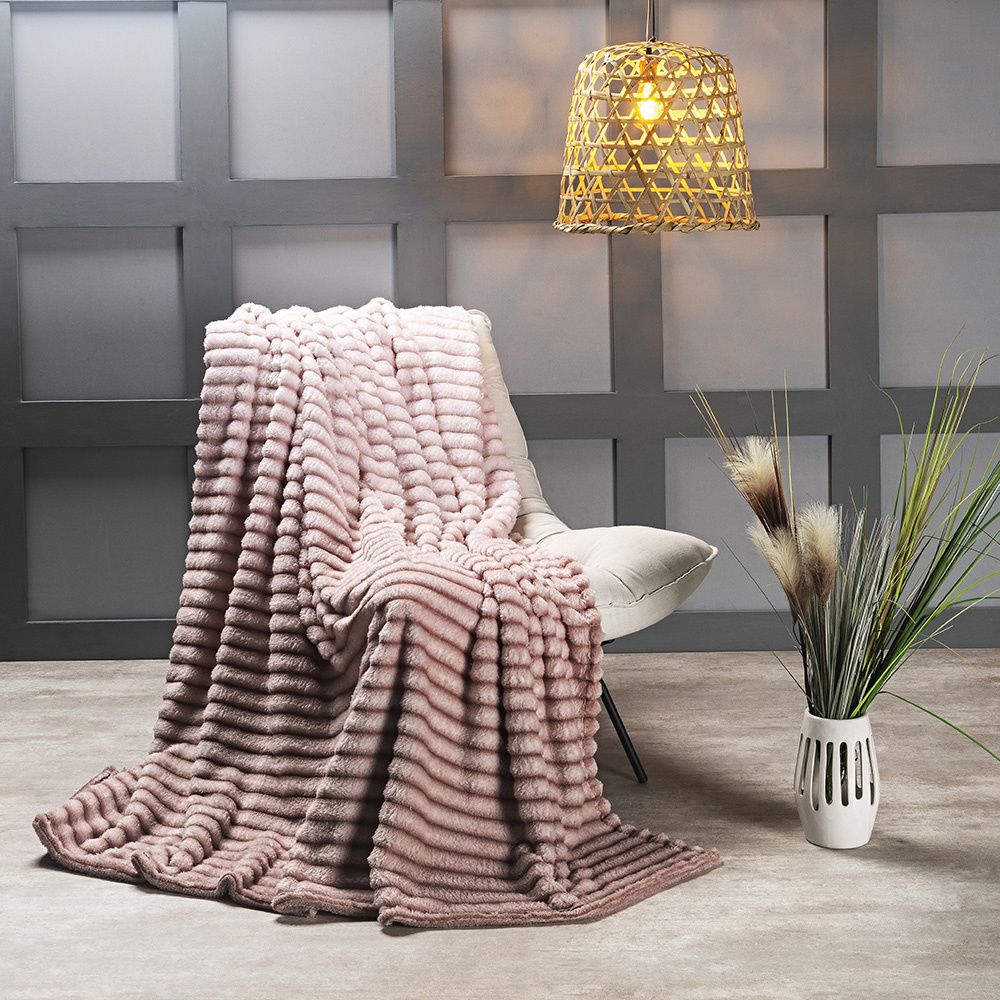 Cobertor Manta Flannel Casal Queen Fluffy 320g/m² Degradê Pancake