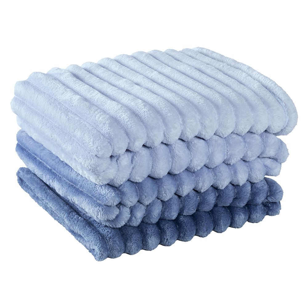 Cobertor Manta Flannel Casal Queen Fluffy 320g/m² Degradê Sky