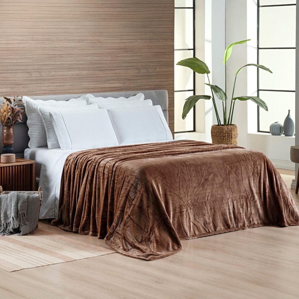 Cobertor Manta Flannel 300g/m² Quebec Capuccino