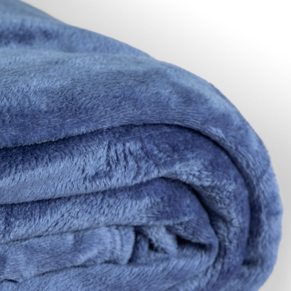 Cobertor Manta Flannel Queen Turim 2,40x2,20m 180g/m² Azul