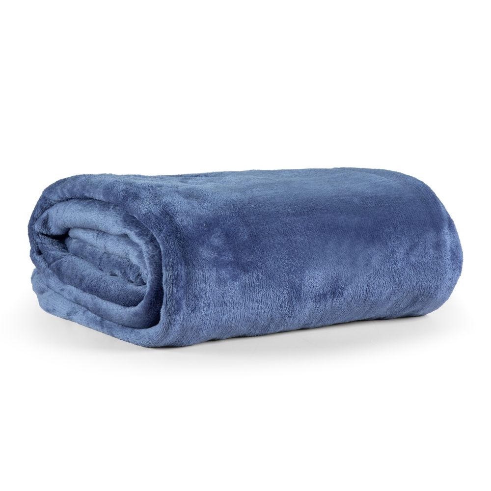 Cobertor Manta Flannel Queen Turim 2,40x2,20m 180g/m² Azul