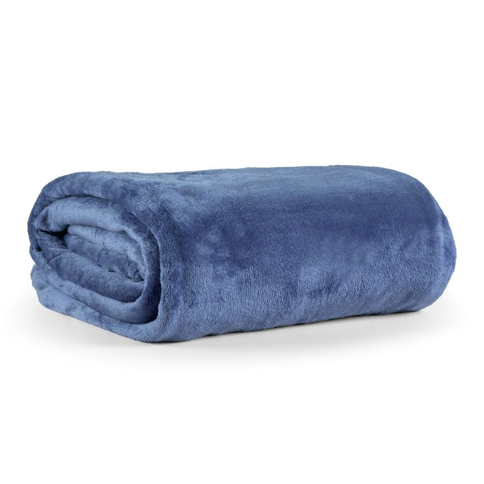 Cobertor Manta Flannel Queen Turim 2,40x2,20m 180g/m² Azul
