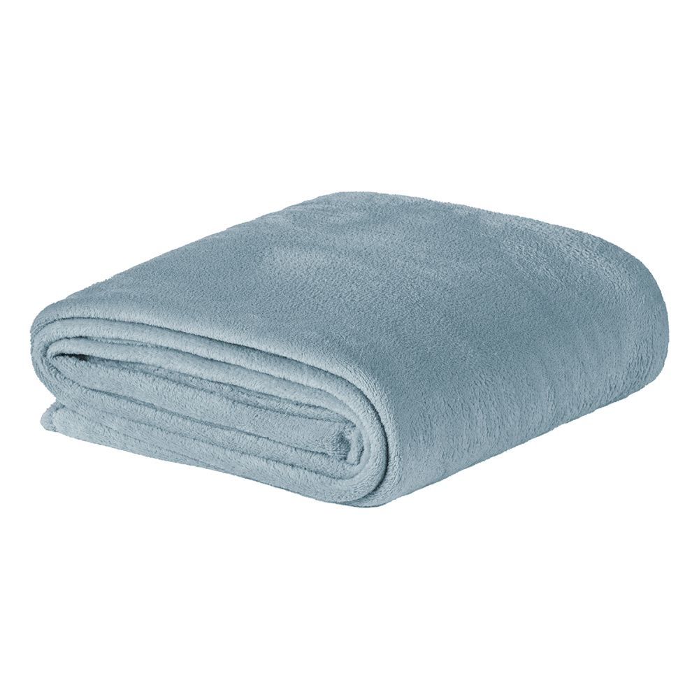 Cobertor Manta Flannel Queen Turim 2,40x2,20m 180g/m² Azul Claro