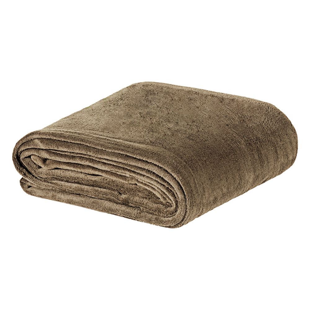 Cobertor Manta Flannel Queen Turim 2,40x2,20m 180g/m² Cáqui