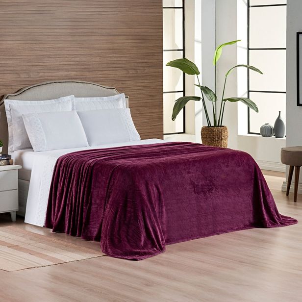 Cobertor Manta Flannel Queen Turim 2,40x2,20m 180g/m² Malva