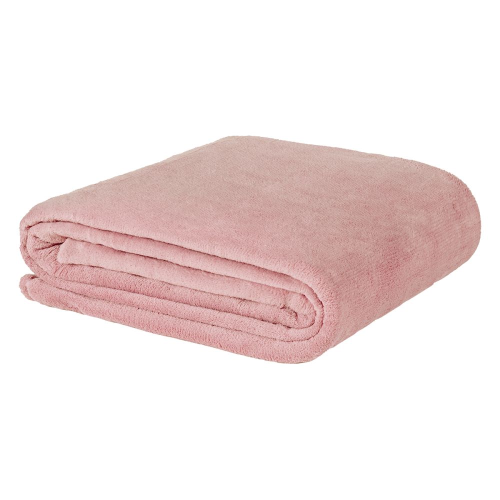 Cobertor Manta Flannel Queen Turim 2,40x2,20m 180g/m² Rosa