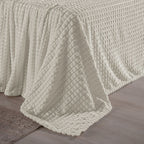 Cobertor Manta Flannel Super Macio 240g/m² Diamond Marfim