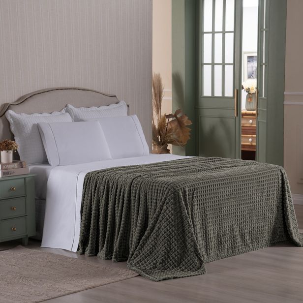 Cobertor Manta Flannel Super Macio 240g/m² Diamond Prata