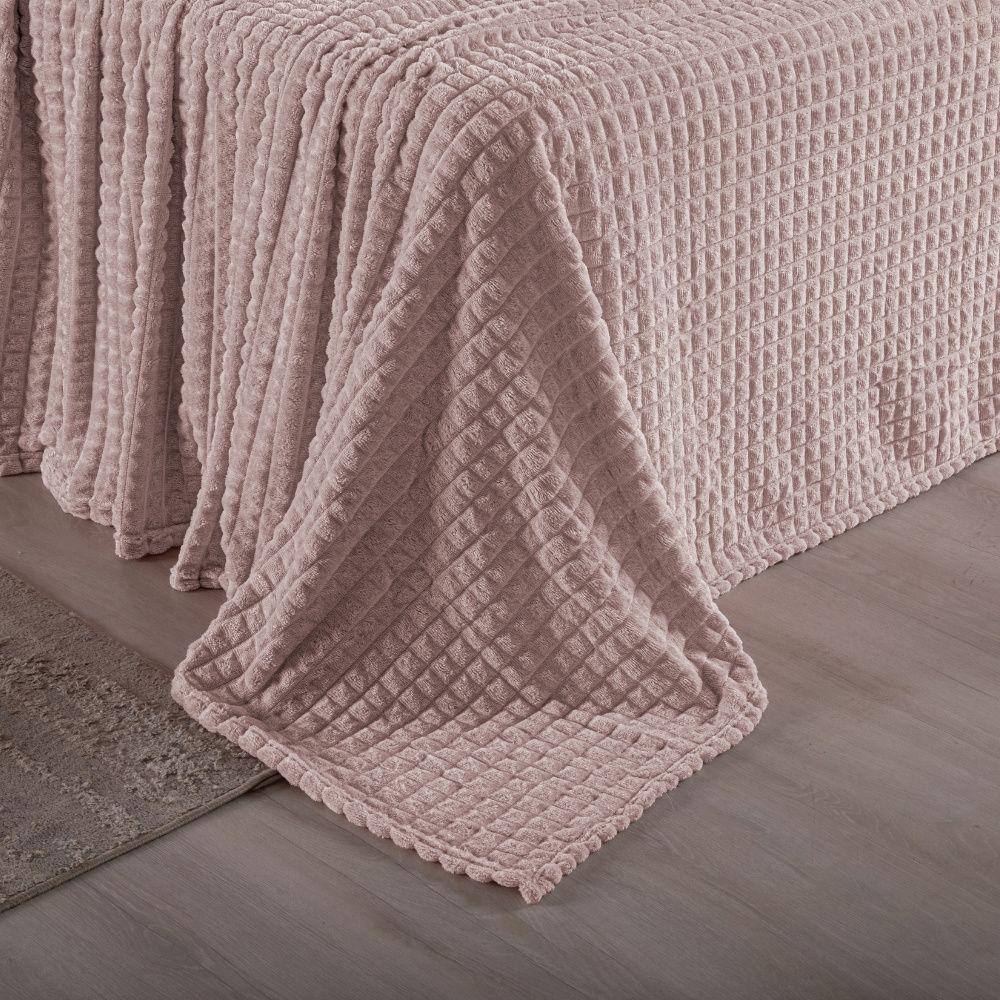 Cobertor Manta Flannel Super Macio 240g/m² Diamond Rosê