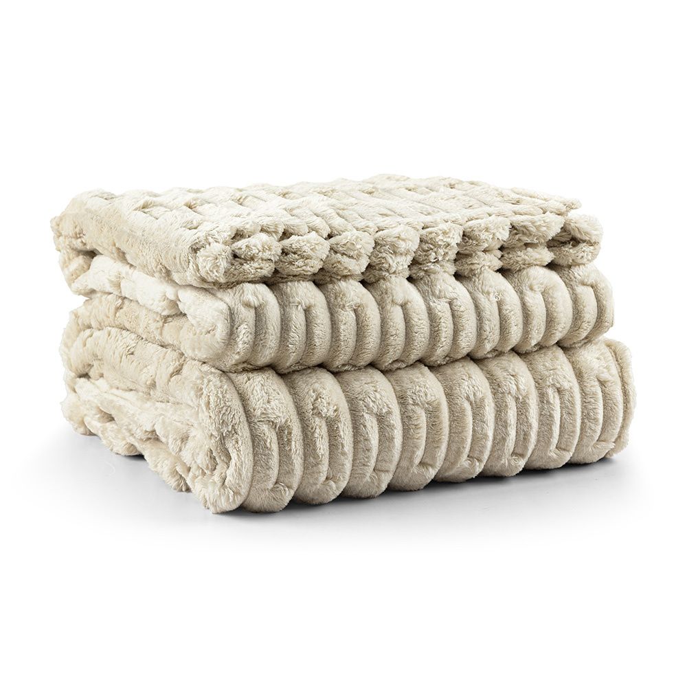 Cobertor Manta Super Macio Casal Queen 2,20x2,40M 320g/m² Coberta Flannel Polar Almond