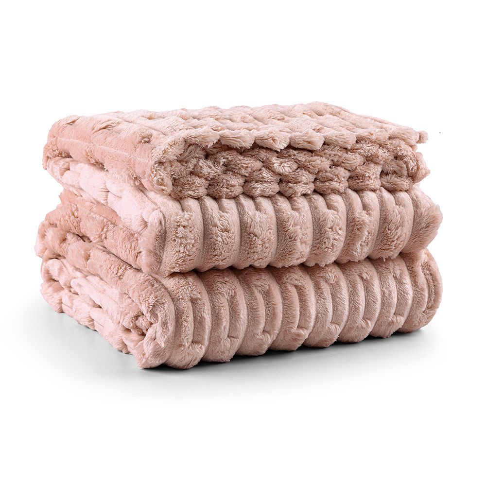 Cobertor Manta Super Macio Casal Queen 2,20x2,40M 320g/m² Coberta Flannel Polar Blush