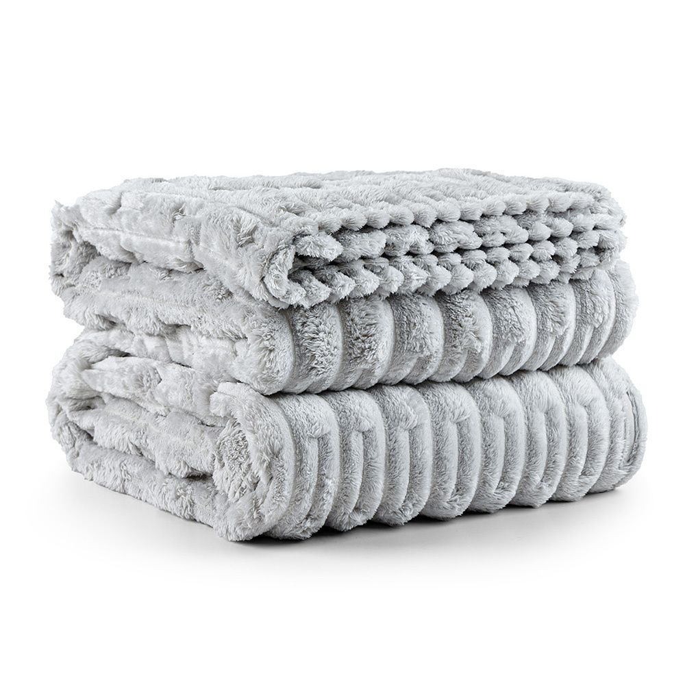 Cobertor Manta Super Macio Casal Queen 2,20x2,40M 320g/m² Coberta Flannel Polar Platina