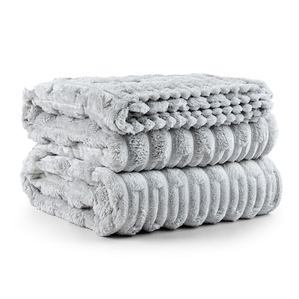 Cobertor Manta Super Macio Casal Queen 2,20x2,40M 320g/m² Coberta Flannel Polar Platina